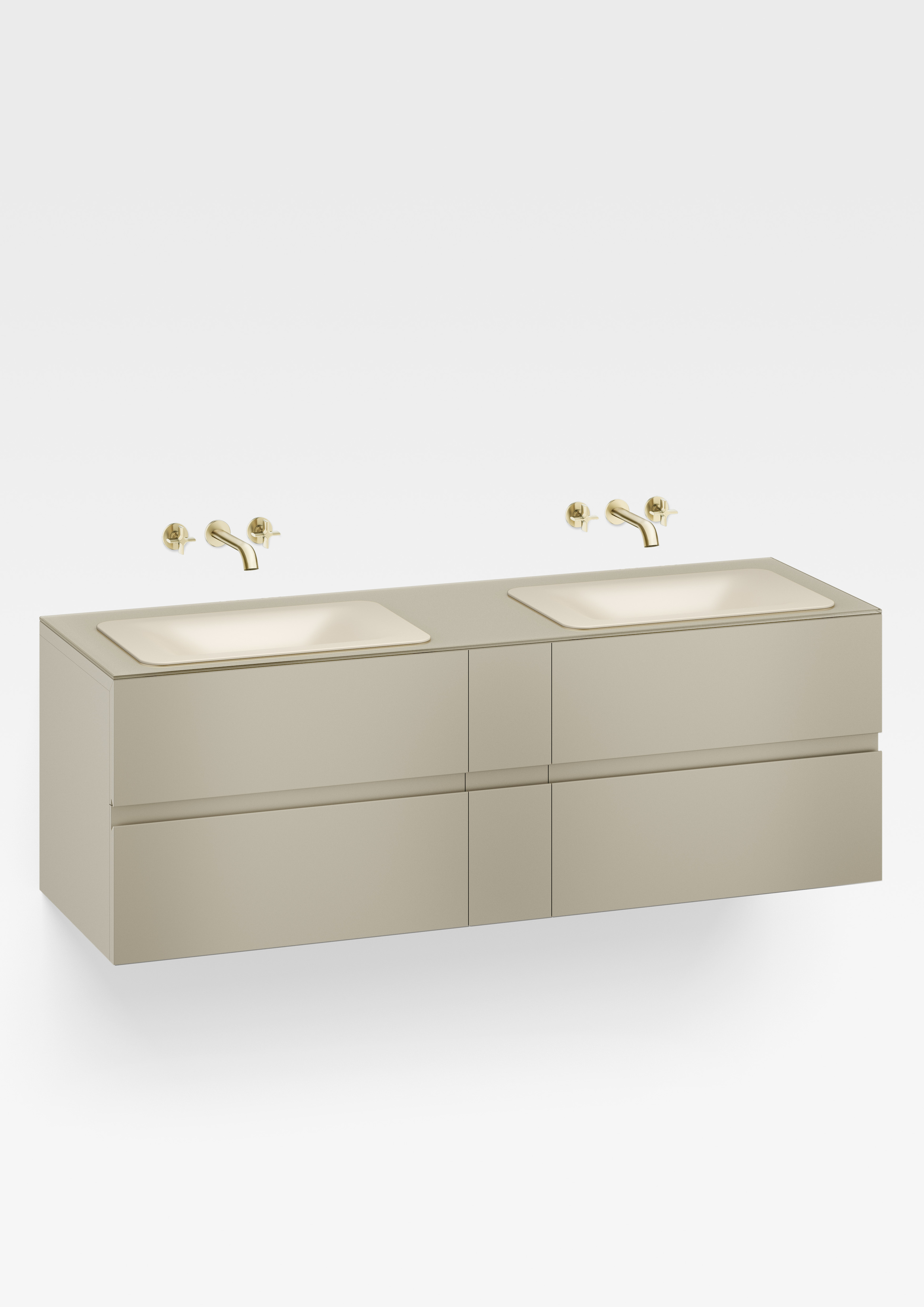 1800 mm wall-hung furniture for 2 countertop washbasins and wall-mounted basin mixers 1800 mm wall-hung furniture for 2 countertop washbasins and wall-mounted basin mixers