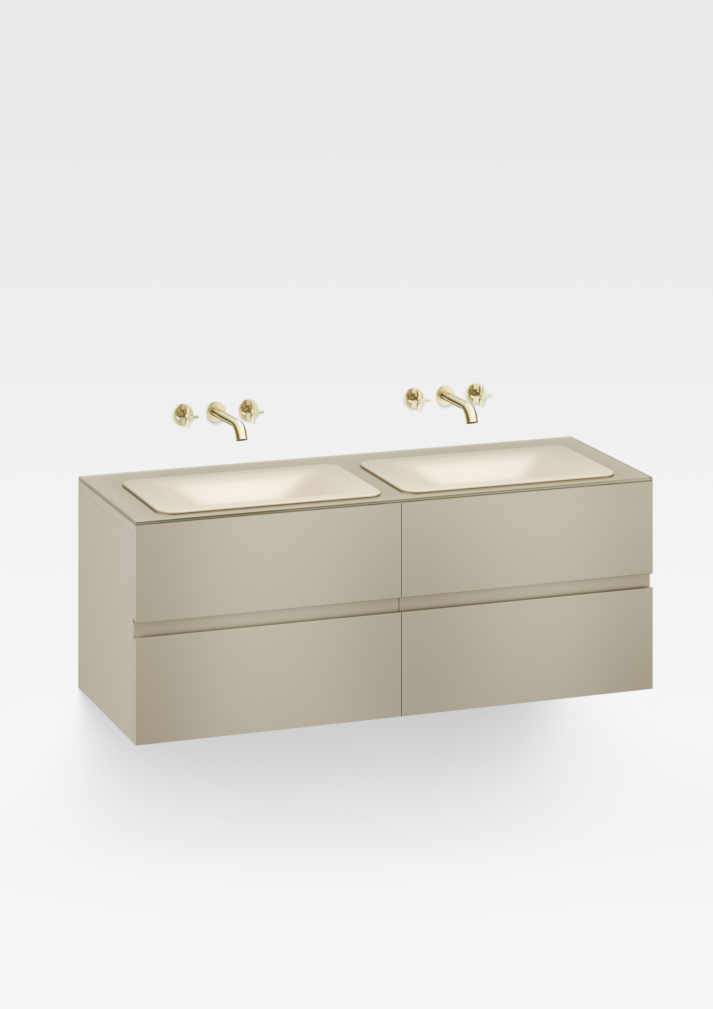 1550 mm wall-hung furniture for 2 countertop washbasins and wall-mounted basin mixers 1550 mm wall-hung furniture for 2 countertop washbasins and wall-mounted basin mixers