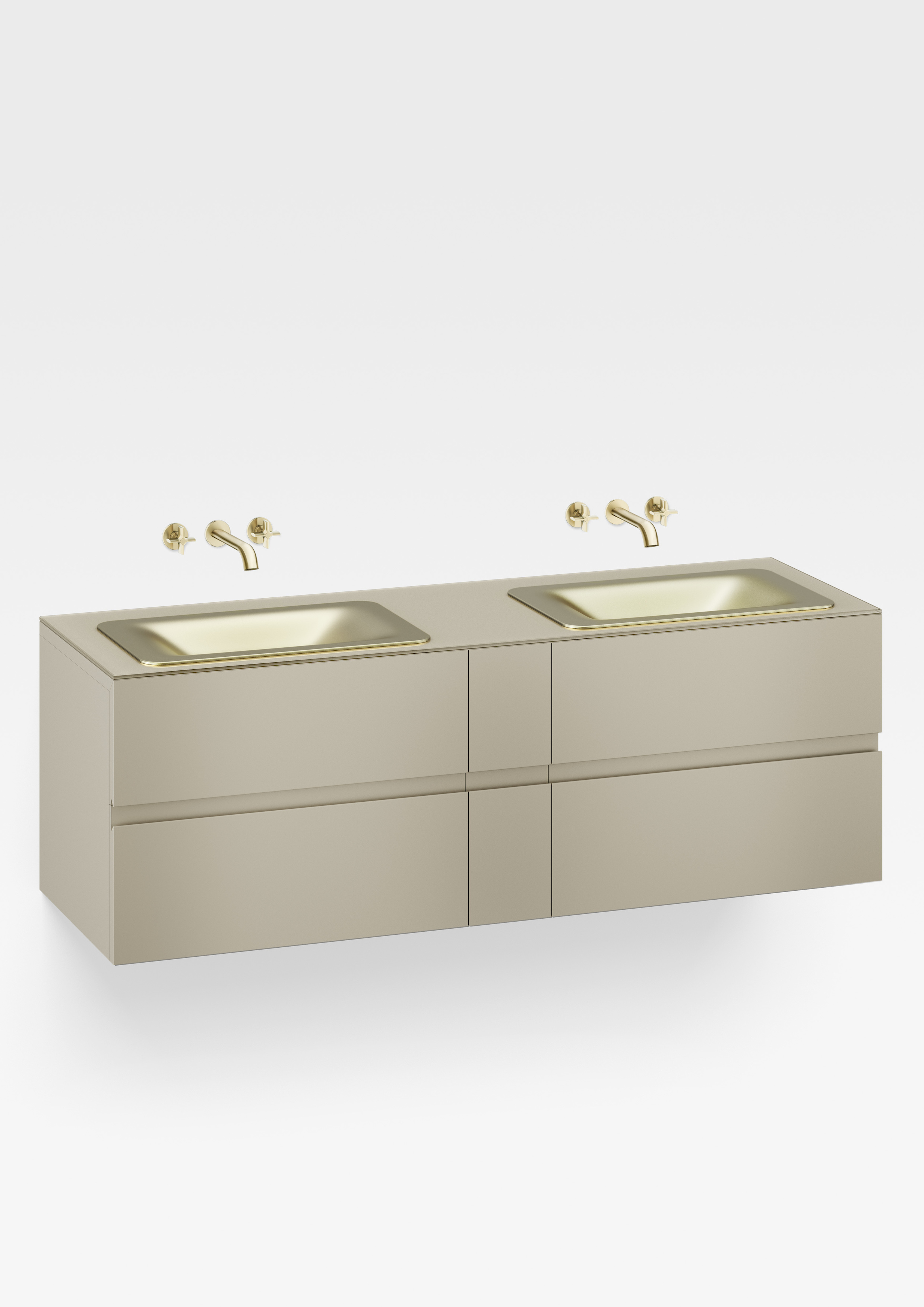 1800 mm wall-hung furniture for 2 countertop washbasins and wall-mounted basin mixers 1800 mm wall-hung furniture for 2 countertop washbasins and wall-mounted basin mixers
