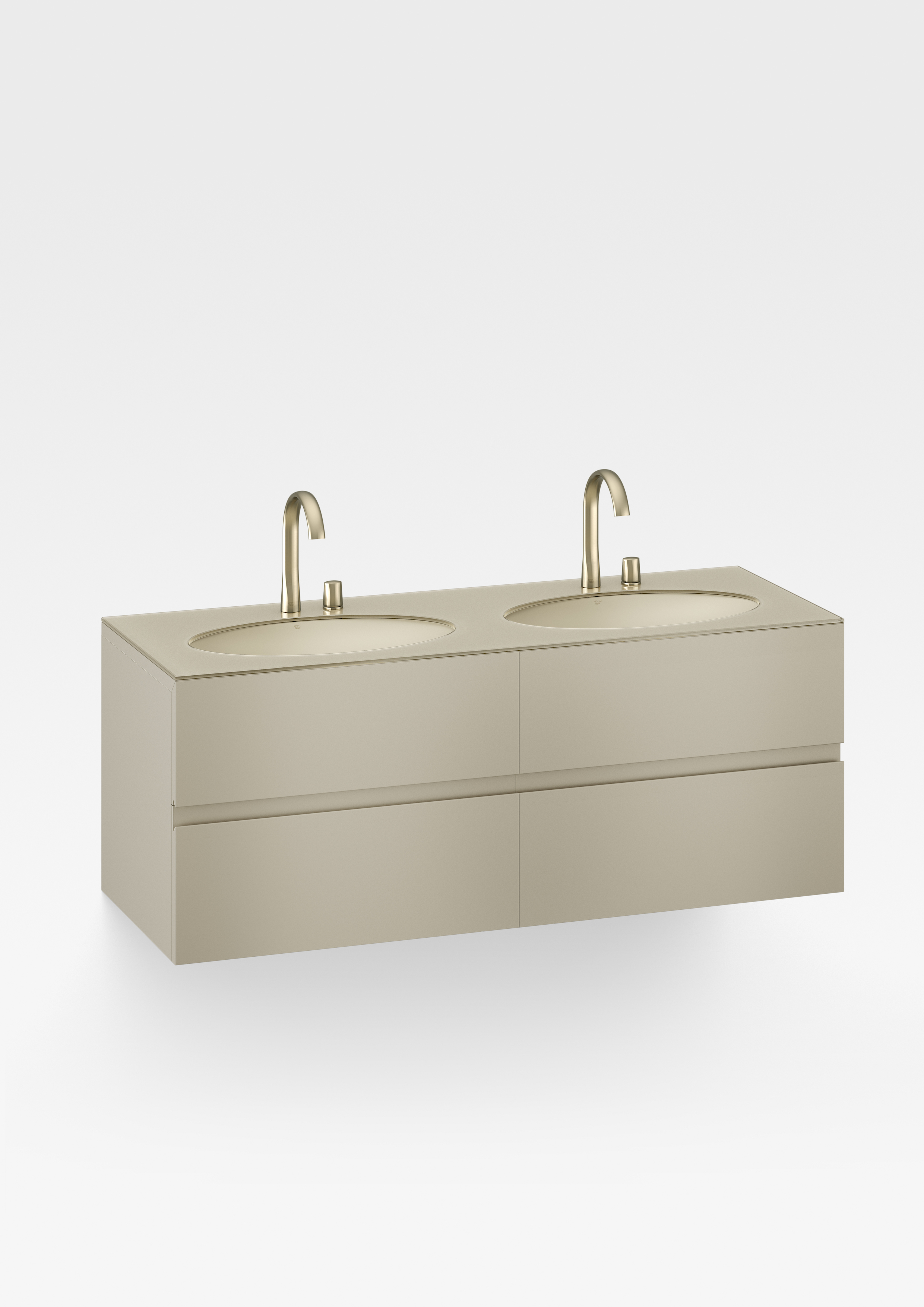 1550 mm wall-hung furniture for 2 under-counter washbasins and deck-mounted basin mixers 1550 mm wall-hung furniture for 2 under-counter washbasins and deck-mounted basin mixers